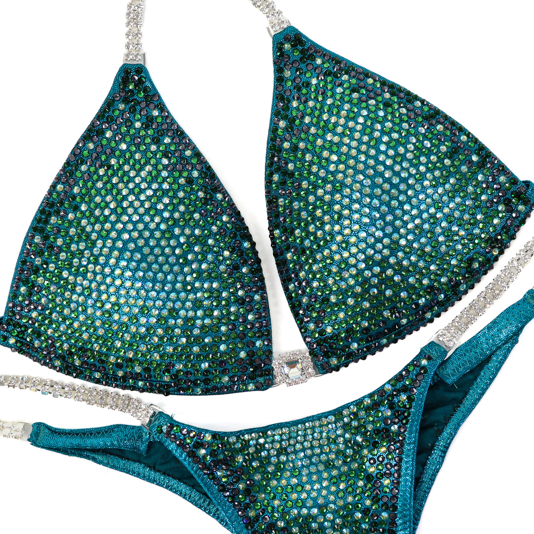 Turtle Teal Nova  Angel Competition BikinisThe best NPC Competition Suits for the Bikini Division, Fit Model Division Suits, and bodybuilding suits.
