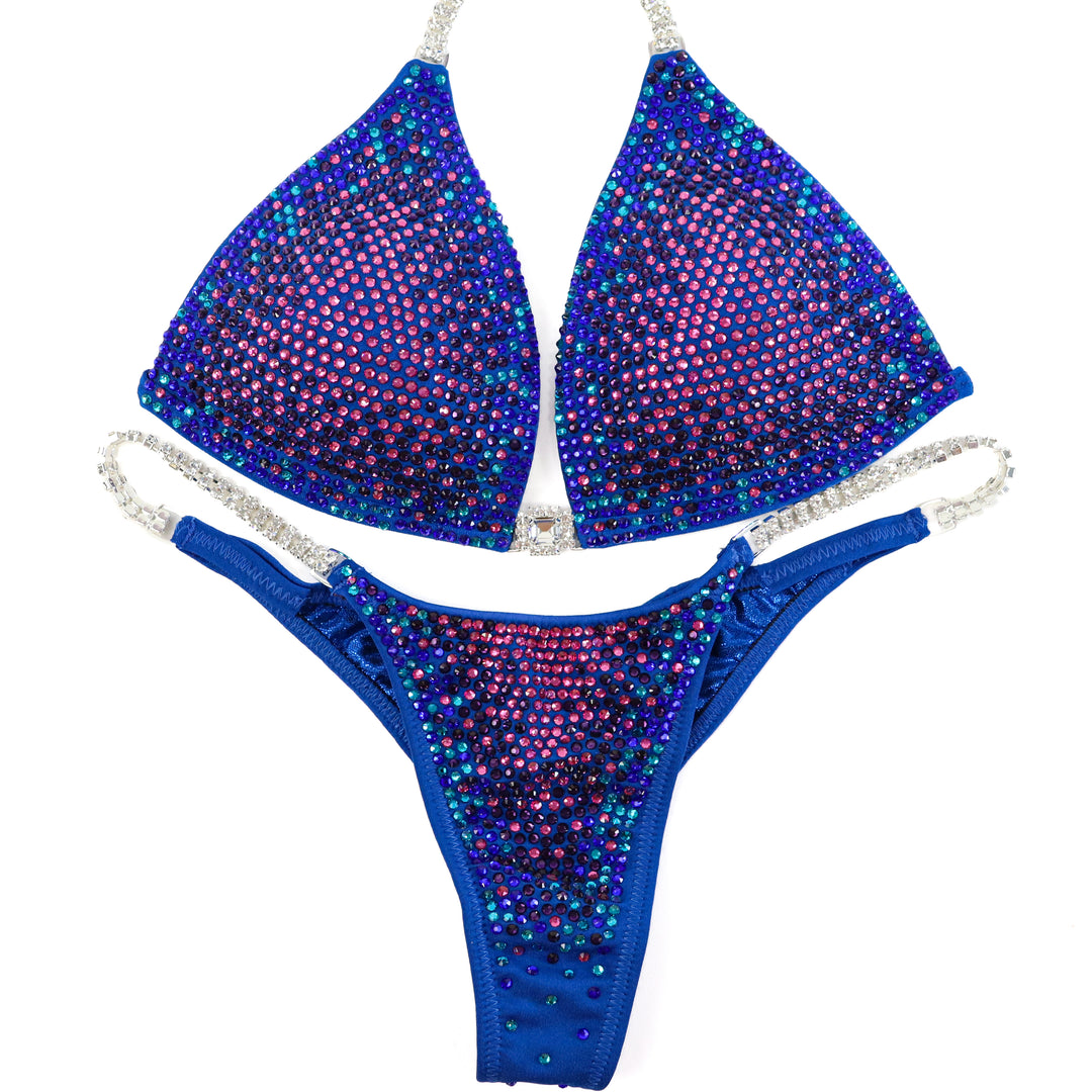 QS ST: Sapphire Sizzle Nova. Medium Molded/Pro.  Angel Competition BikinisThe best NPC Competition Suits for the Bikini Division, Fit Model Division Suits, and bodybuilding suits.