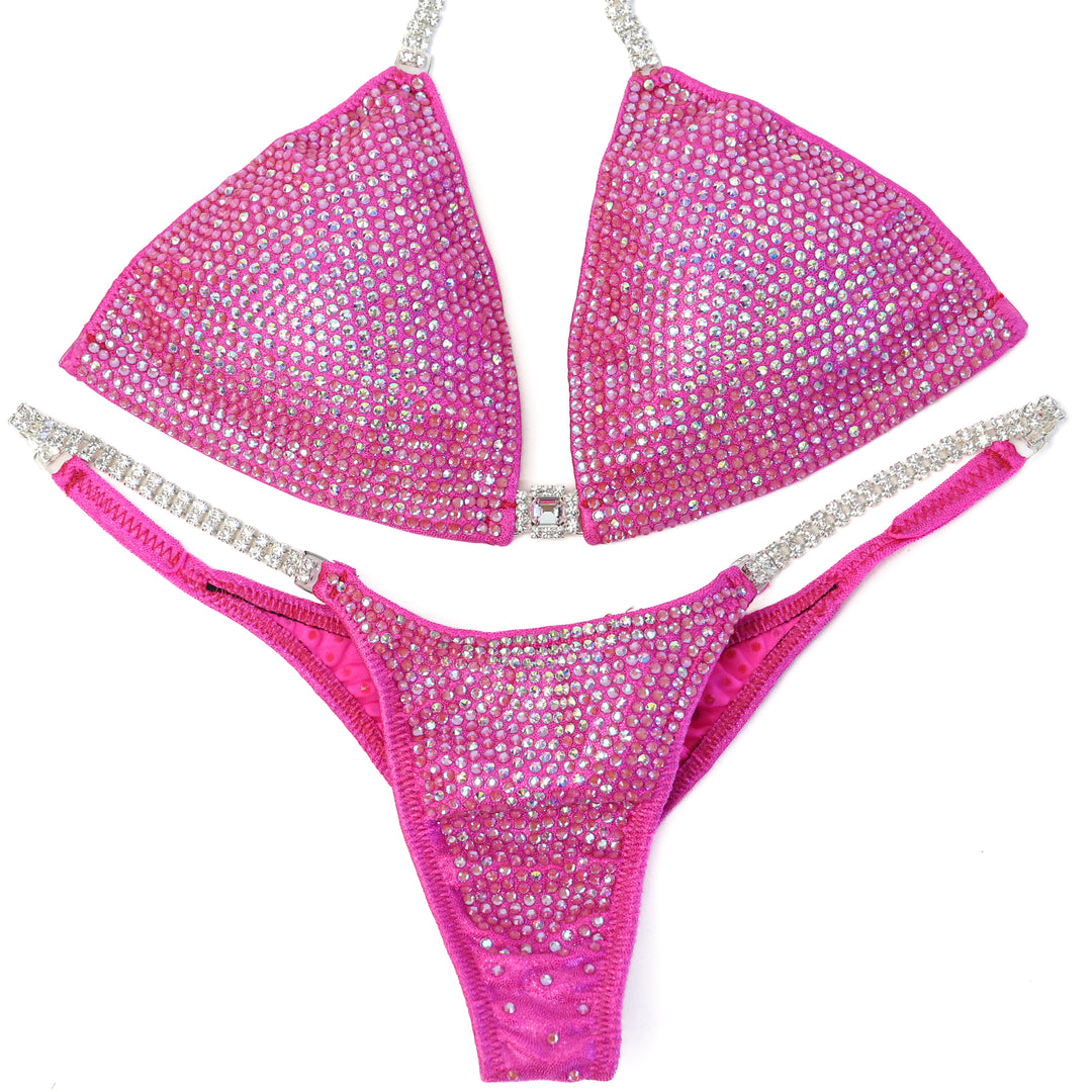 QS ST: Crystal Nova 2 Color. Hologram Pink. Medium/Pro.  Angel Competition BikinisThe best NPC Competition Suits for the Bikini Division, Fit Model Division Suits, and bodybuilding suits.