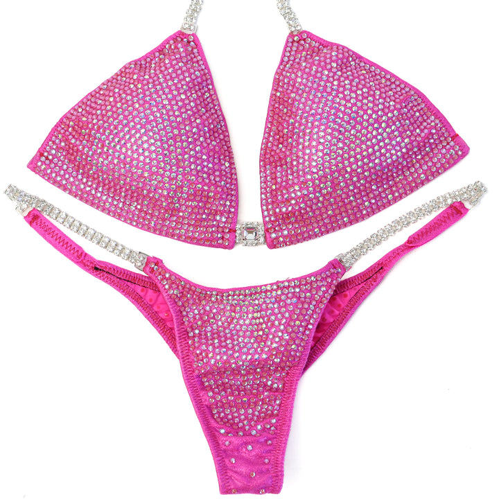 QS ST: Crystal Nova 2 Color. Hologram Pink. Medium/Pro.  Angel Competition BikinisThe best NPC Competition Suits for the Bikini Division, Fit Model Division Suits, and bodybuilding suits.