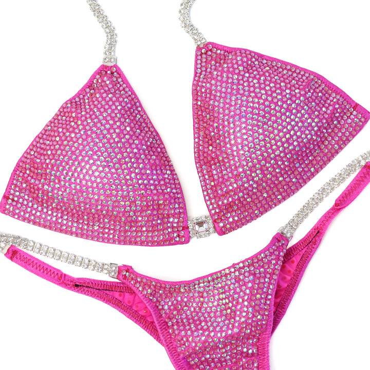 QS ST: Crystal Nova 2 Color. Hologram Pink. Medium/Pro.  Angel Competition BikinisThe best NPC Competition Suits for the Bikini Division, Fit Model Division Suits, and bodybuilding suits.