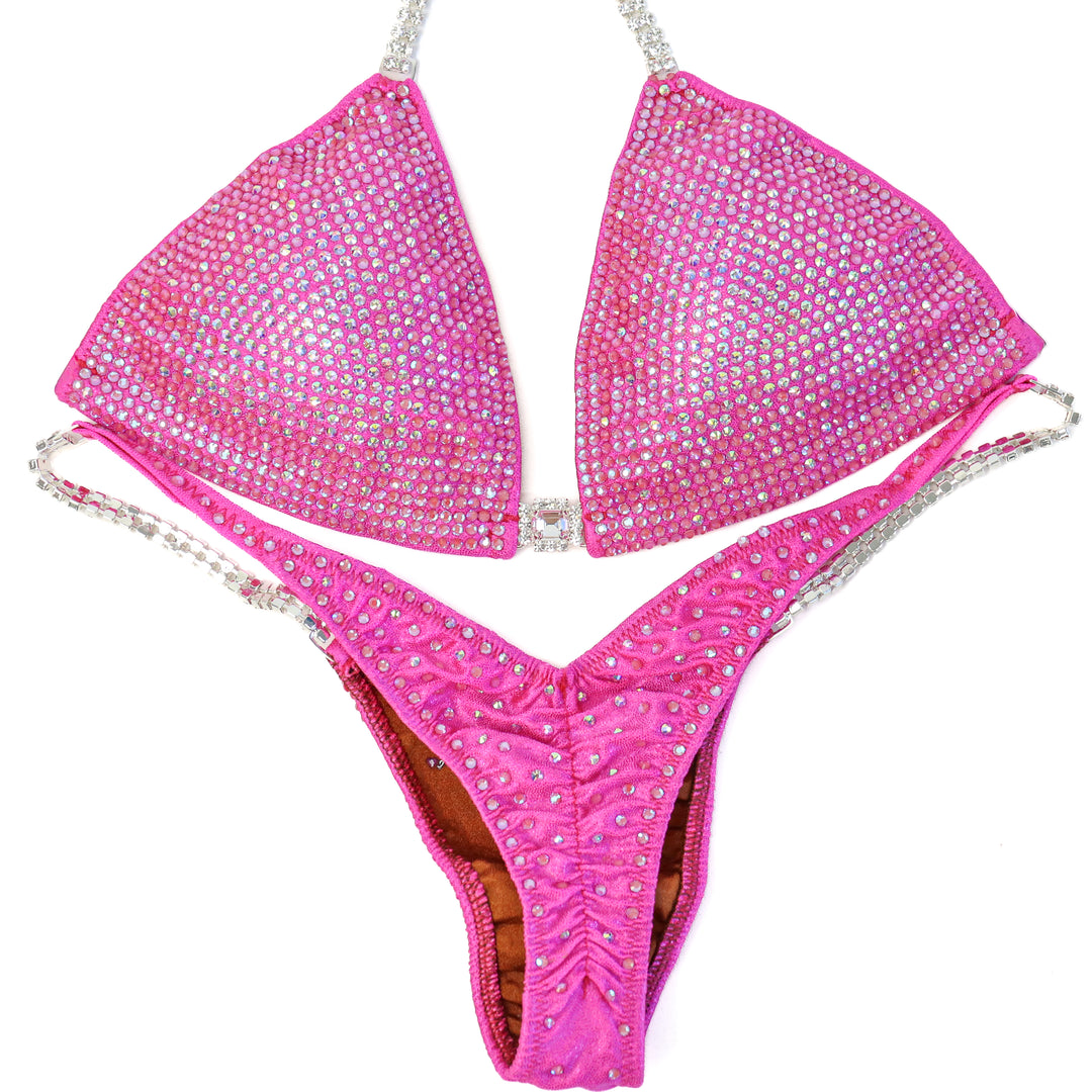 QS ST: Crystal Nova 2 Color. Hologram Pink. Medium/Pro.  Angel Competition BikinisThe best NPC Competition Suits for the Bikini Division, Fit Model Division Suits, and bodybuilding suits.