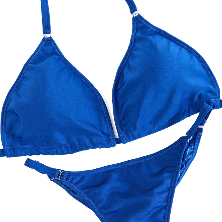 QS ST: Matte Royal Posing Practice Suit. Large/Fit Model 1.  Angel Competition BikinisThe best NPC Competition Suits for the Bikini Division, Fit Model Division Suits, and bodybuilding suits.