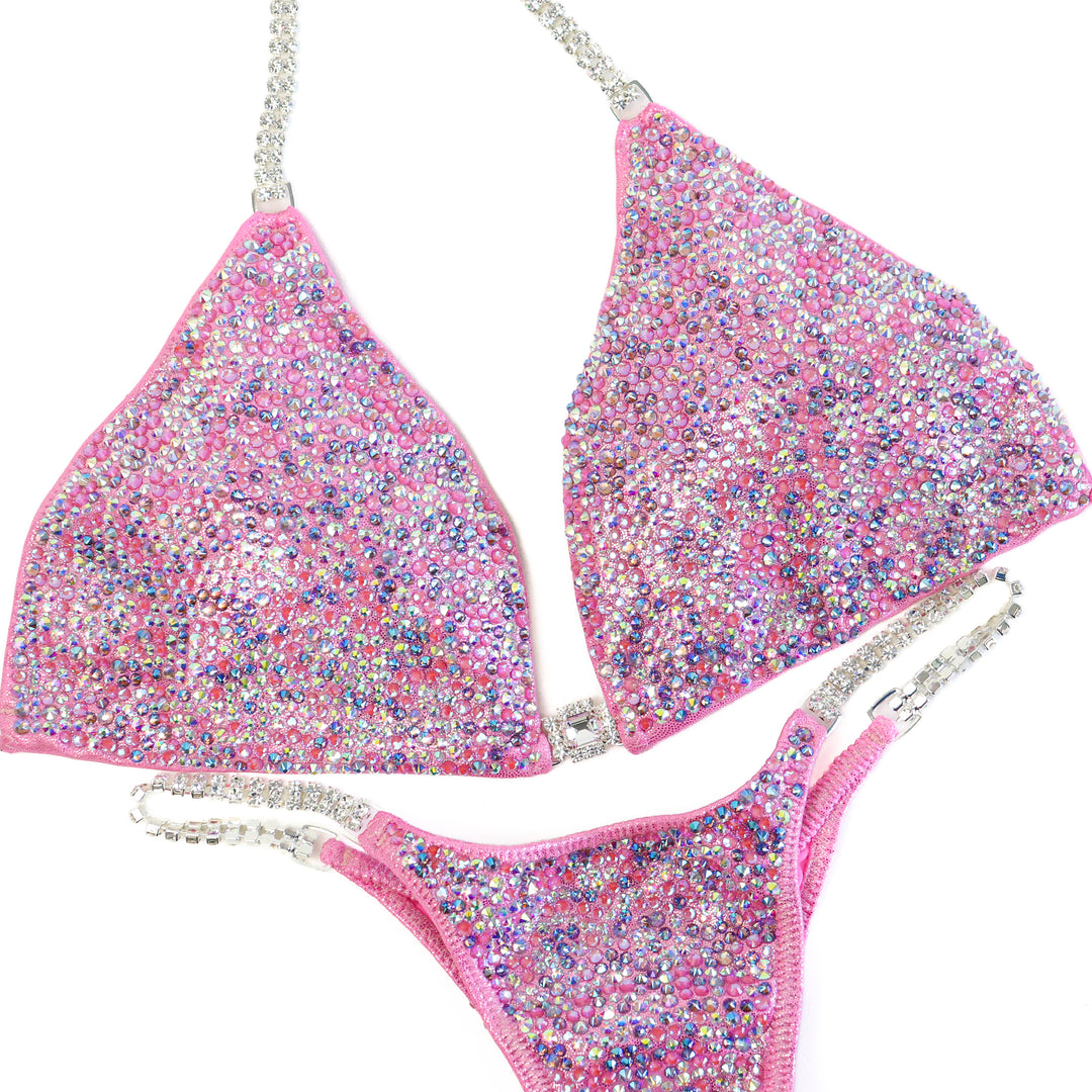 QS ST: Baby Pink Radiance. Large/Pro.  Angel Competition BikinisThe best NPC Competition Suits for the Bikini Division, Fit Model Division Suits, and bodybuilding suits.