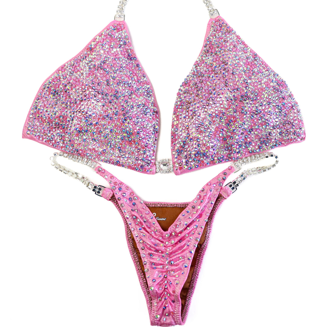 QS ST: Baby Pink Radiance. Large/Pro.  Angel Competition BikinisThe best NPC Competition Suits for the Bikini Division, Fit Model Division Suits, and bodybuilding suits.