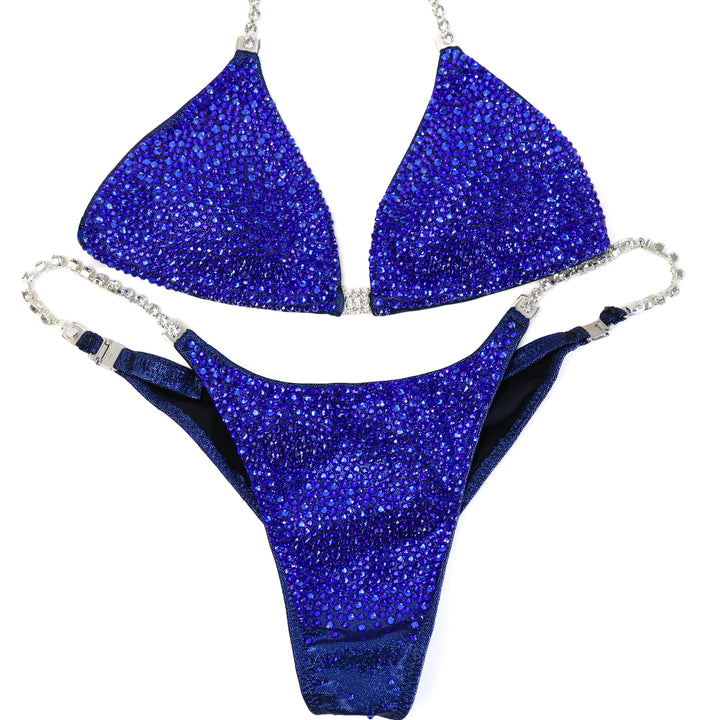 QS ST: Deep Blue Diamond Radiance. Small/Brazilian with Modest Rise.  Angel Competition BikinisThe best NPC Competition Suits for the Bikini Division, Fit Model Division Suits, and bodybuilding suits.