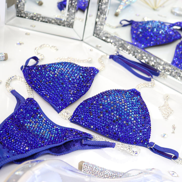 Know Your Power Purple Nova – crystal competition bikini for NPC Bikini and Wellness