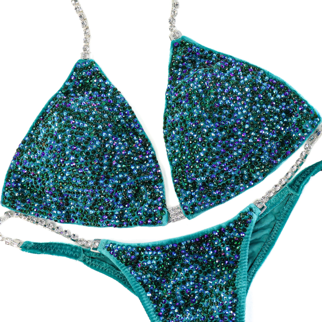 Velvet Teal Radiance  Angel Competition BikinisThe best NPC Competition Suits for the Bikini Division, Fit Model Division Suits, and bodybuilding suits.