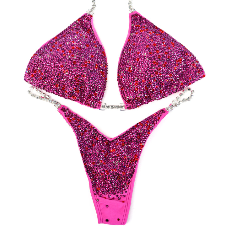 Pre Owned: Pink Amethyst Radiance. Medium/Micro with Petite Rise, Extreme V.  Angel Competition BikinisThe best NPC Competition Suits for the Bikini Division, Fit Model Division Suits, and bodybuilding suits.
