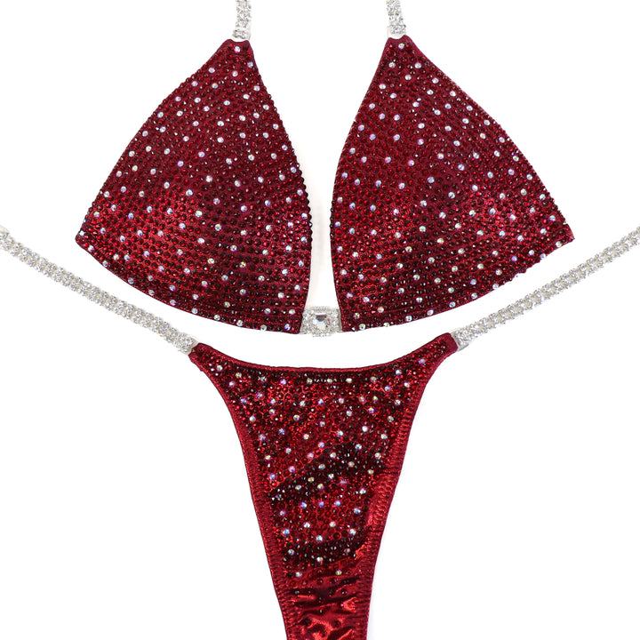 QS ST: Crimson Shimmer. Medium Molded/Pro.  Angel Competition BikinisThe best NPC Competition Suits for the Bikini Division, Fit Model Division Suits, and bodybuilding suits.