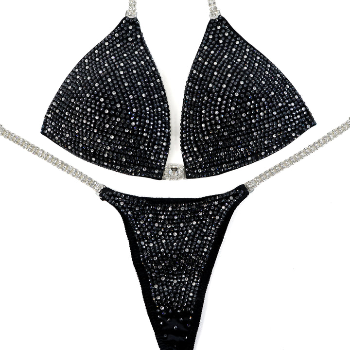 QS ST: Obsidian Halo Shimmer. Medium Molded/Pro.  Angel Competition BikinisThe best NPC Competition Suits for the Bikini Division, Fit Model Division Suits, and bodybuilding suits.