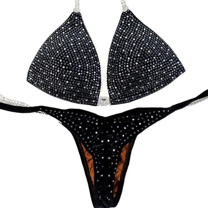 QS ST: Obsidian Halo Shimmer. Medium Molded/Pro.  Angel Competition BikinisThe best NPC Competition Suits for the Bikini Division, Fit Model Division Suits, and bodybuilding suits.