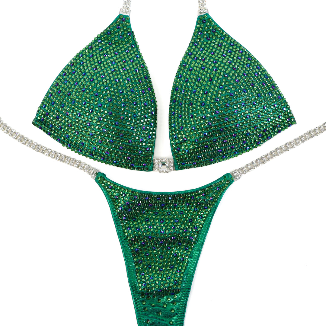 QS ST: Clover Chrome Shimmer. Medium Molded/Pro.  Angel Competition BikinisThe best NPC Competition Suits for the Bikini Division, Fit Model Division Suits, and bodybuilding suits.