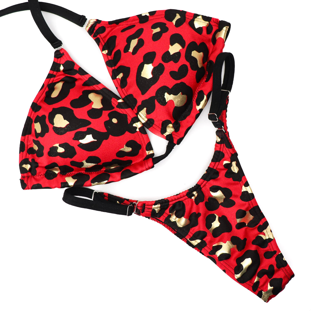QS ST: Red Cheetah Posing Practice Suit. Medium/Pro.