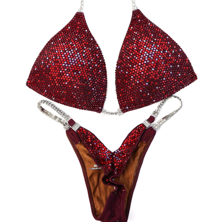 QS ST: Crystal Nova 3 Color. Matte Maroon. Large Molded/Micro.  Angel Competition BikinisThe best NPC Competition Suits for the Bikini Division, Fit Model Division Suits, and bodybuilding suits.