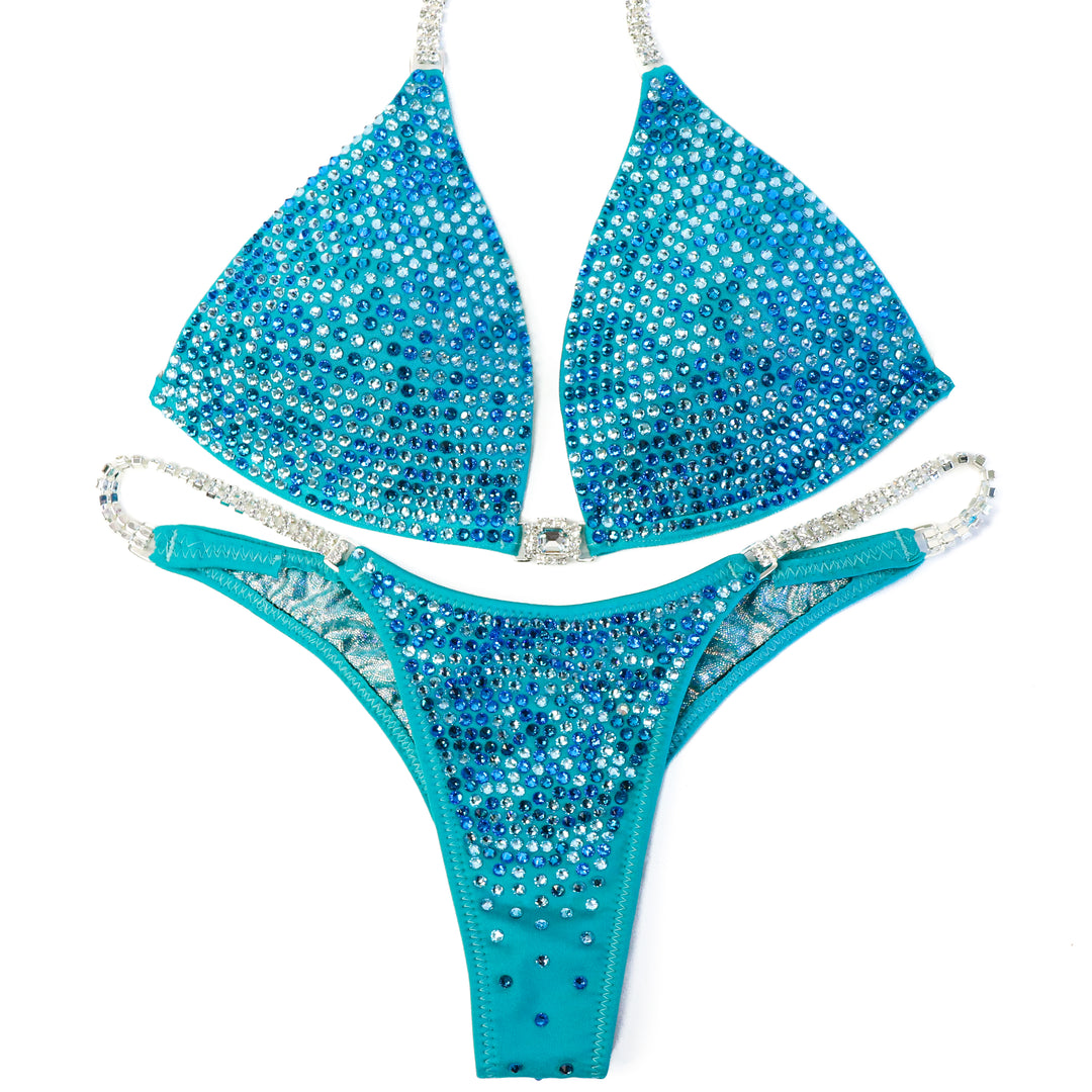 QS ST: Rhoda's Aqua Arnold Diamond Pro. Medium Molded/Pro.  Angel Competition BikinisThe best NPC Competition Suits for the Bikini Division, Fit Model Division Suits, and bodybuilding suits.