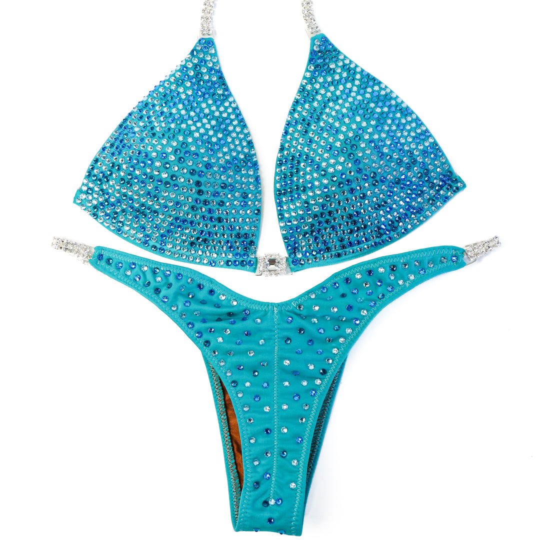 QS ST: Rhoda's Aqua Arnold Diamond Pro. Medium Molded/Pro.  Angel Competition BikinisThe best NPC Competition Suits for the Bikini Division, Fit Model Division Suits, and bodybuilding suits.