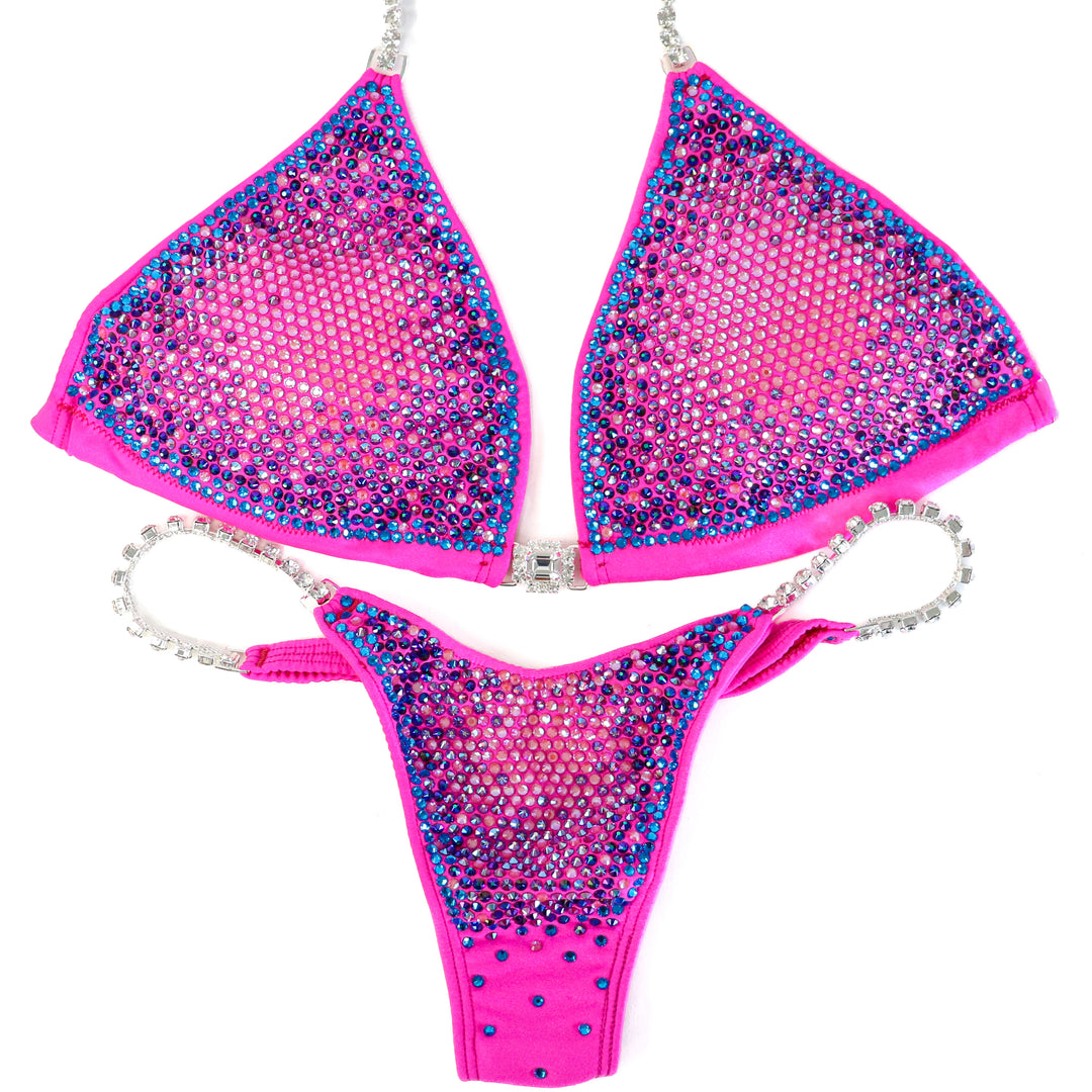 Pre Owned: Cotton Candy Nova. Matte Pink. Large/.  Angel Competition BikinisThe best NPC Competition Suits for the Bikini Division, Fit Model Division Suits, and bodybuilding suits.