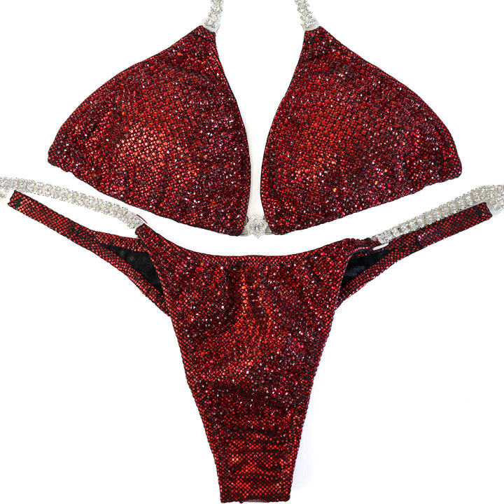 QS ST: Crystal Nova 2 Color. Special Order Fabric. Small/Pro with Modest Rise.  Angel Competition BikinisThe best NPC Competition Suits for the Bikini Division, Fit Model Division Suits, and bodybuilding suits.