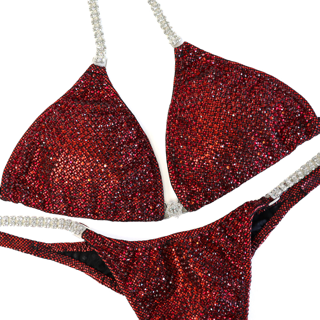 QS ST: Crystal Nova 2 Color. Special Order Fabric. Small/Pro with Modest Rise.  Angel Competition BikinisThe best NPC Competition Suits for the Bikini Division, Fit Model Division Suits, and bodybuilding suits.