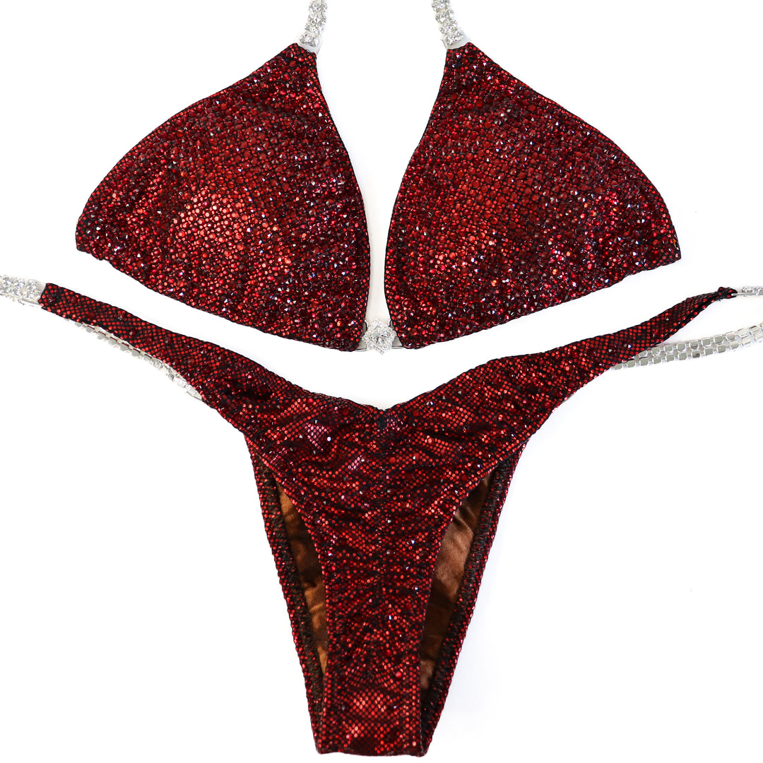 QS ST: Crystal Nova 2 Color. Special Order Fabric. Small/Pro with Modest Rise.  Angel Competition BikinisThe best NPC Competition Suits for the Bikini Division, Fit Model Division Suits, and bodybuilding suits.