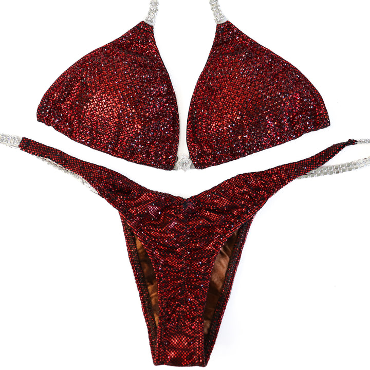 QS ST: Crystal Nova 2 Color. Special Order Fabric. Small/Pro with Modest Rise.  Angel Competition BikinisThe best NPC Competition Suits for the Bikini Division, Fit Model Division Suits, and bodybuilding suits.