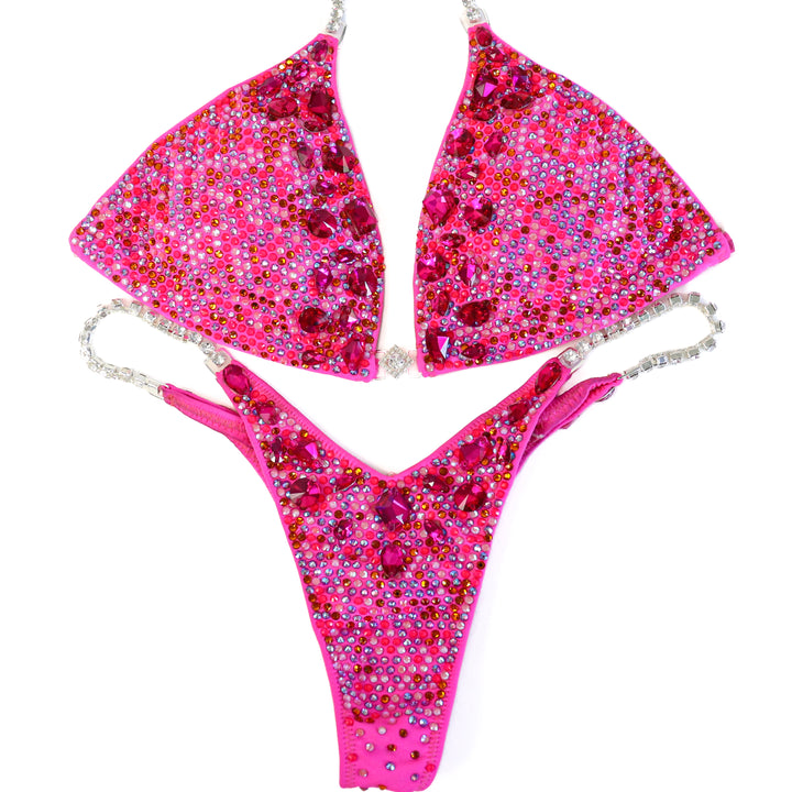 Pre Owned: Pink Platinum Ombre. Medium/Micro with Petite Rise.  Angel Competition BikinisThe best NPC Competition Suits for the Bikini Division, Fit Model Division Suits, and bodybuilding suits.
