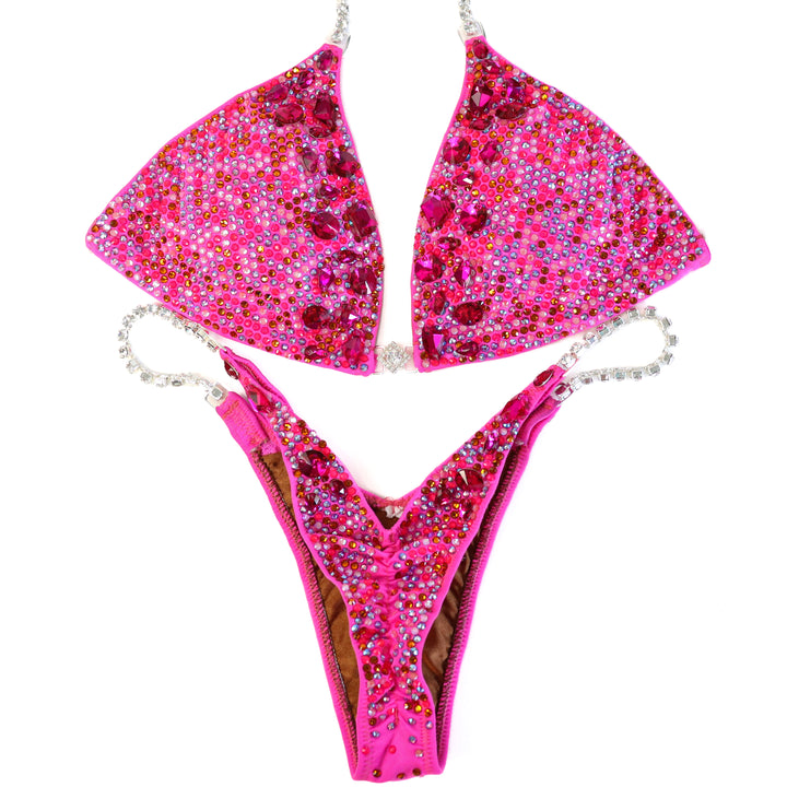 Pre Owned: Pink Platinum Ombre. Medium/Micro with Petite Rise.  Angel Competition BikinisThe best NPC Competition Suits for the Bikini Division, Fit Model Division Suits, and bodybuilding suits.