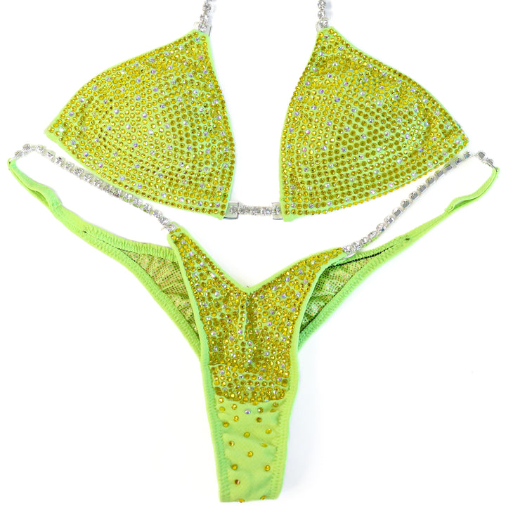 QS CL: Angel Shimmer. Special Order Fabric. Small/Wellness Pro.  Angel Competition BikinisThe best NPC Competition Suits for the Bikini Division, Fit Model Division Suits, and bodybuilding suits.