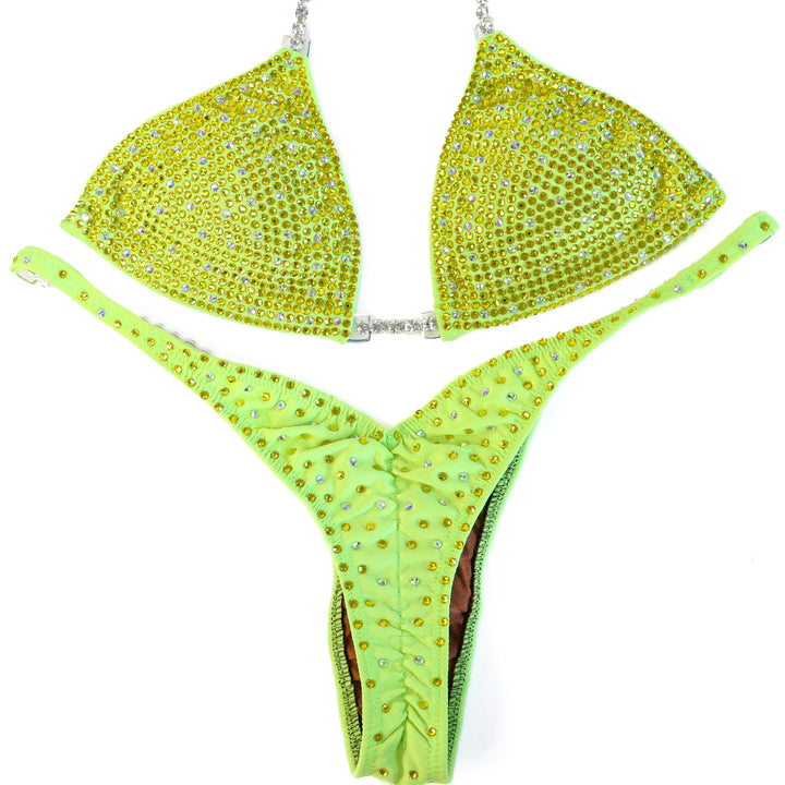 QS CL: Angel Shimmer. Special Order Fabric. Small/Wellness Pro.  Angel Competition BikinisThe best NPC Competition Suits for the Bikini Division, Fit Model Division Suits, and bodybuilding suits.