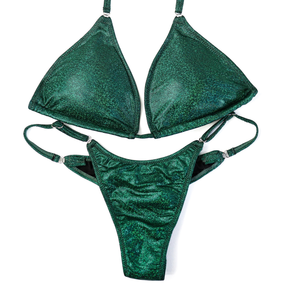 Hologram Emerald Posing Practice Suit  Angel Competition BikinisThe best NPC Competition Suits for the Bikini Division, Fit Model Division Suits, and bodybuilding suits.