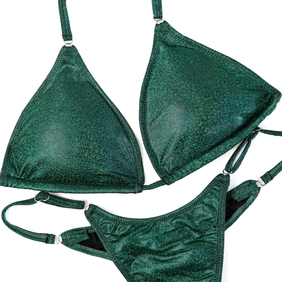 Hologram Emerald Posing Practice Suit  Angel Competition BikinisThe best NPC Competition Suits for the Bikini Division, Fit Model Division Suits, and bodybuilding suits.