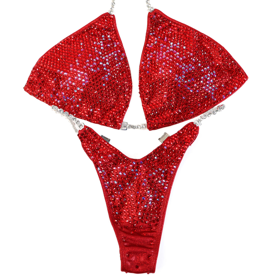Pre Owned: Ashley K's Cherry Bomb Cascade. Large/Slim Figure.  Angel Competition BikinisThe best NPC Competition Suits for the Bikini Division, Fit Model Division Suits, and bodybuilding suits.