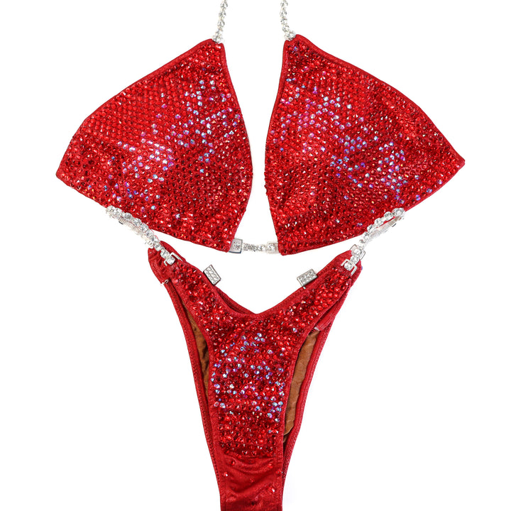 Pre Owned: Ashley K's Cherry Bomb Cascade. Large/Slim Figure.  Angel Competition BikinisThe best NPC Competition Suits for the Bikini Division, Fit Model Division Suits, and bodybuilding suits.