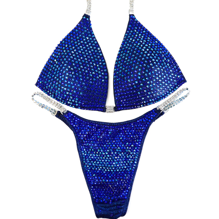 Pre Owned: Sapphire AB Cascade. Medium Molded/Pro with Custom Modest Rise.  Angel Competition BikinisThe best NPC Competition Suits for the Bikini Division, Fit Model Division Suits, and bodybuilding suits.