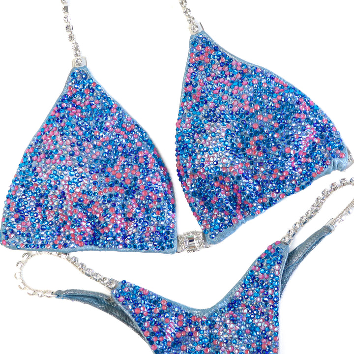 Pre Owned: Baby Blue Lotus Radiance. Medium/Wellness Micro.  Angel Competition BikinisThe best NPC Competition Suits for the Bikini Division, Fit Model Division Suits, and bodybuilding suits.