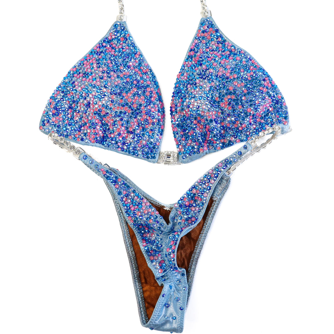 Pre Owned: Baby Blue Lotus Radiance. Medium/Wellness Micro.  Angel Competition BikinisThe best NPC Competition Suits for the Bikini Division, Fit Model Division Suits, and bodybuilding suits.
