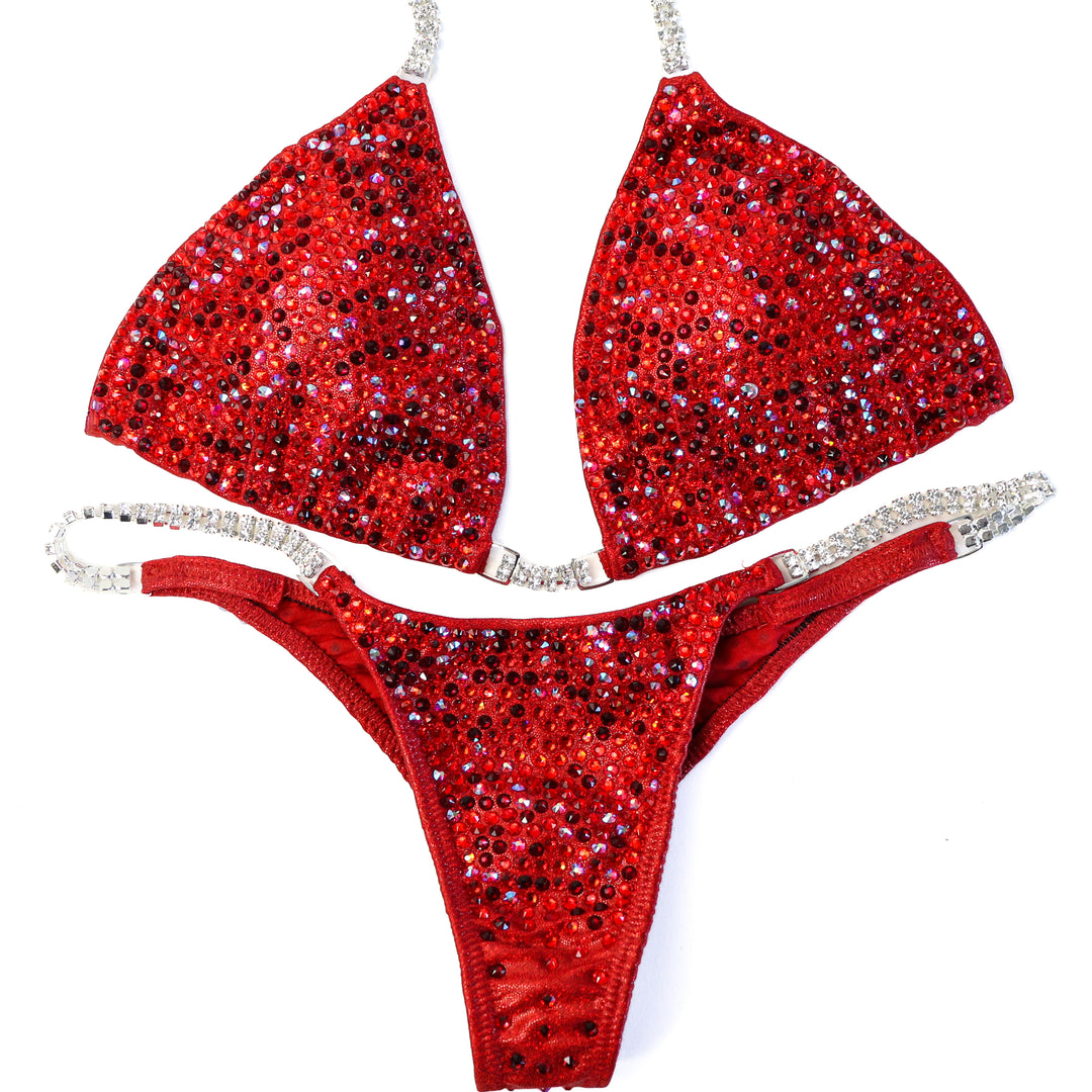 QS ST: Hope's Flamin' Hot Multi Color. Medium/Pro.  Angel Competition BikinisThe best NPC Competition Suits for the Bikini Division, Fit Model Division Suits, and bodybuilding suits.