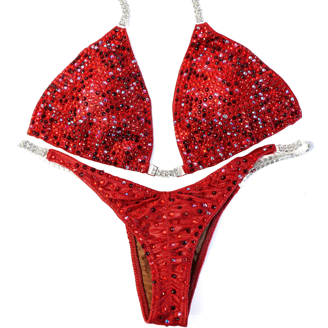 QS ST: Hope's Flamin' Hot Multi Color. Medium/Pro.  Angel Competition BikinisThe best NPC Competition Suits for the Bikini Division, Fit Model Division Suits, and bodybuilding suits.
