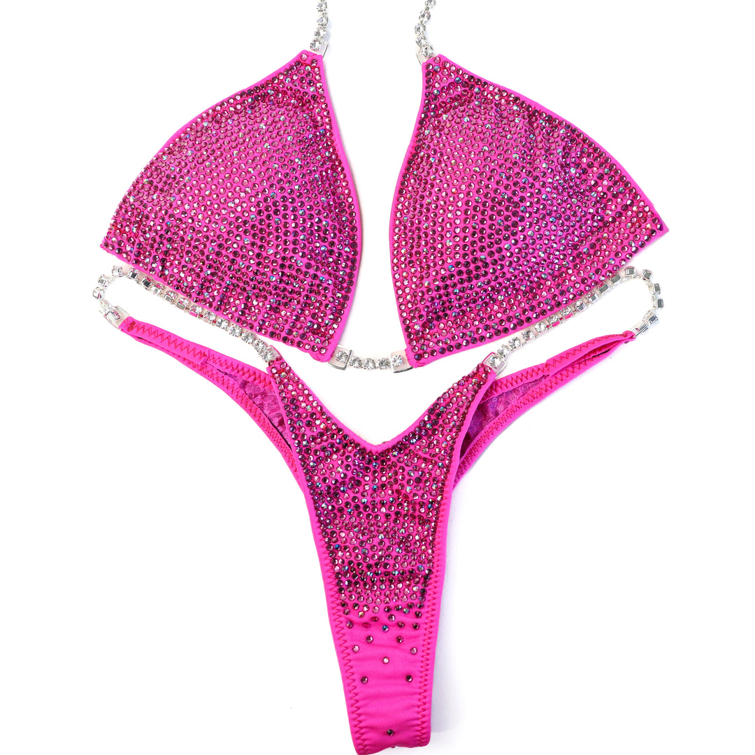 QS CL: Angel Shimmer. Matte Pink. Medium/Wellness Micro.  Angel Competition BikinisThe best NPC Competition Suits for the Bikini Division, Fit Model Division Suits, and bodybuilding suits.