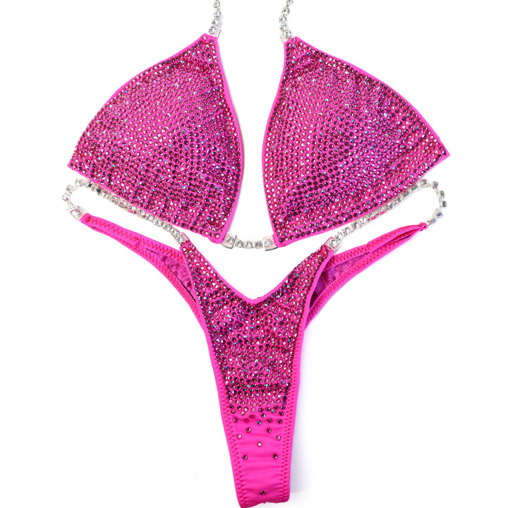 QS CL: Angel Shimmer. Matte Pink. Medium/Wellness Micro.  Angel Competition BikinisThe best NPC Competition Suits for the Bikini Division, Fit Model Division Suits, and bodybuilding suits.