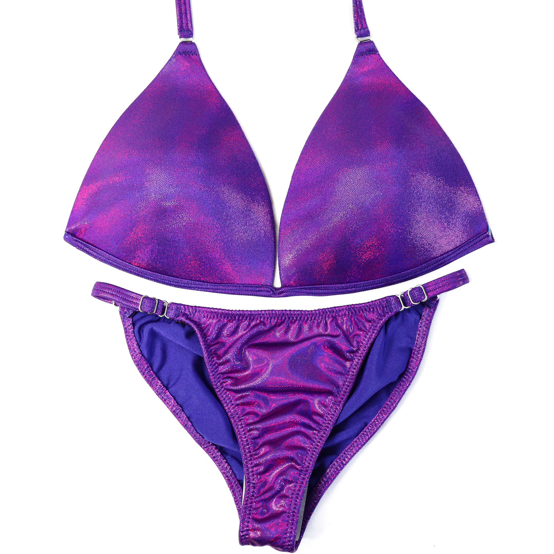 QS ST: Hologram Purple Fit Model Suit. Large Molded/Fit Model 2.  Angel Competition BikinisThe best NPC Competition Suits for the Bikini Division, Fit Model Division Suits, and bodybuilding suits.