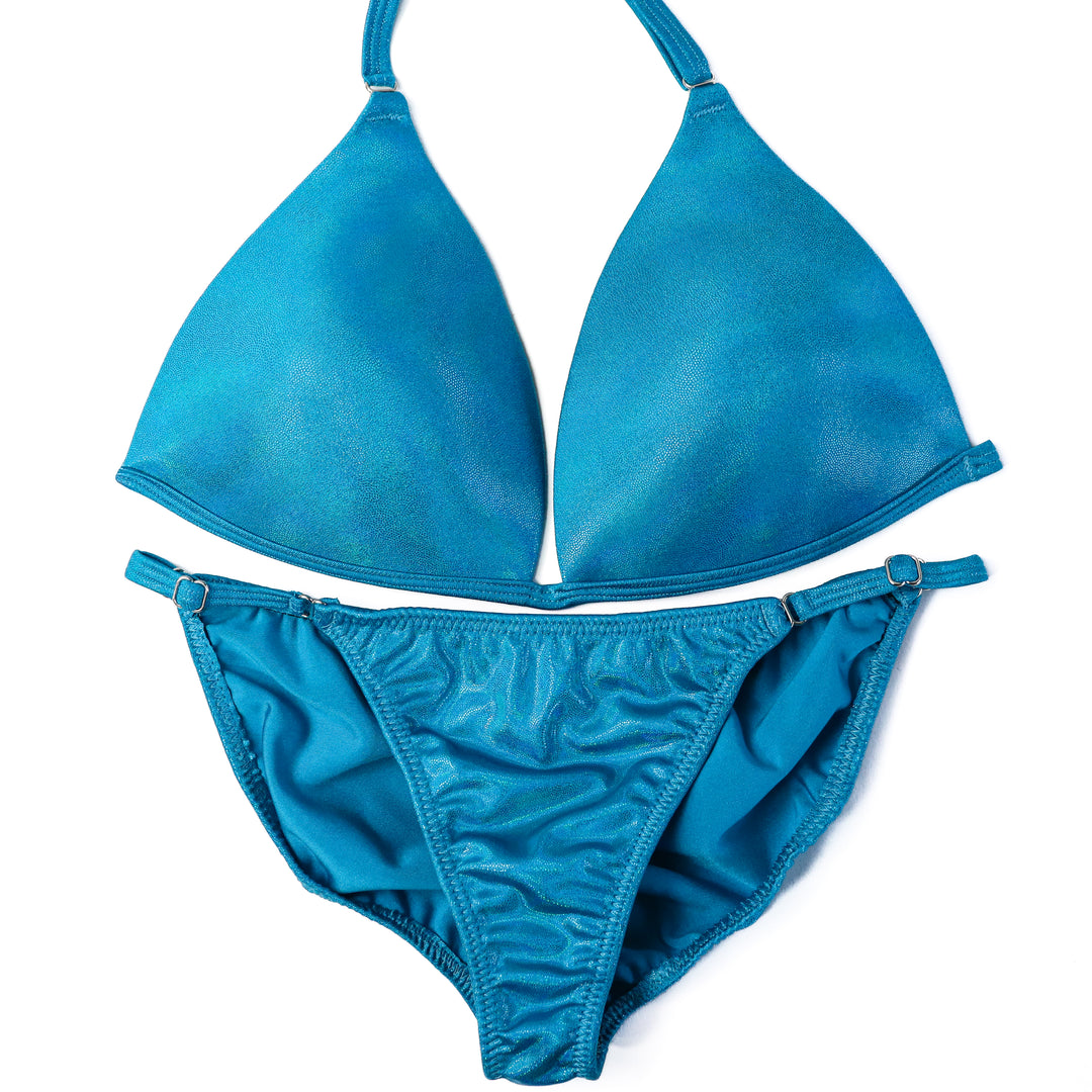 QS ST: Hologram Turquoise Fit Model Suit. Large Molded/ Custom Fit Model 2.  Angel Competition BikinisThe best NPC Competition Suits for the Bikini Division, Fit Model Division Suits, and bodybuilding suits.
