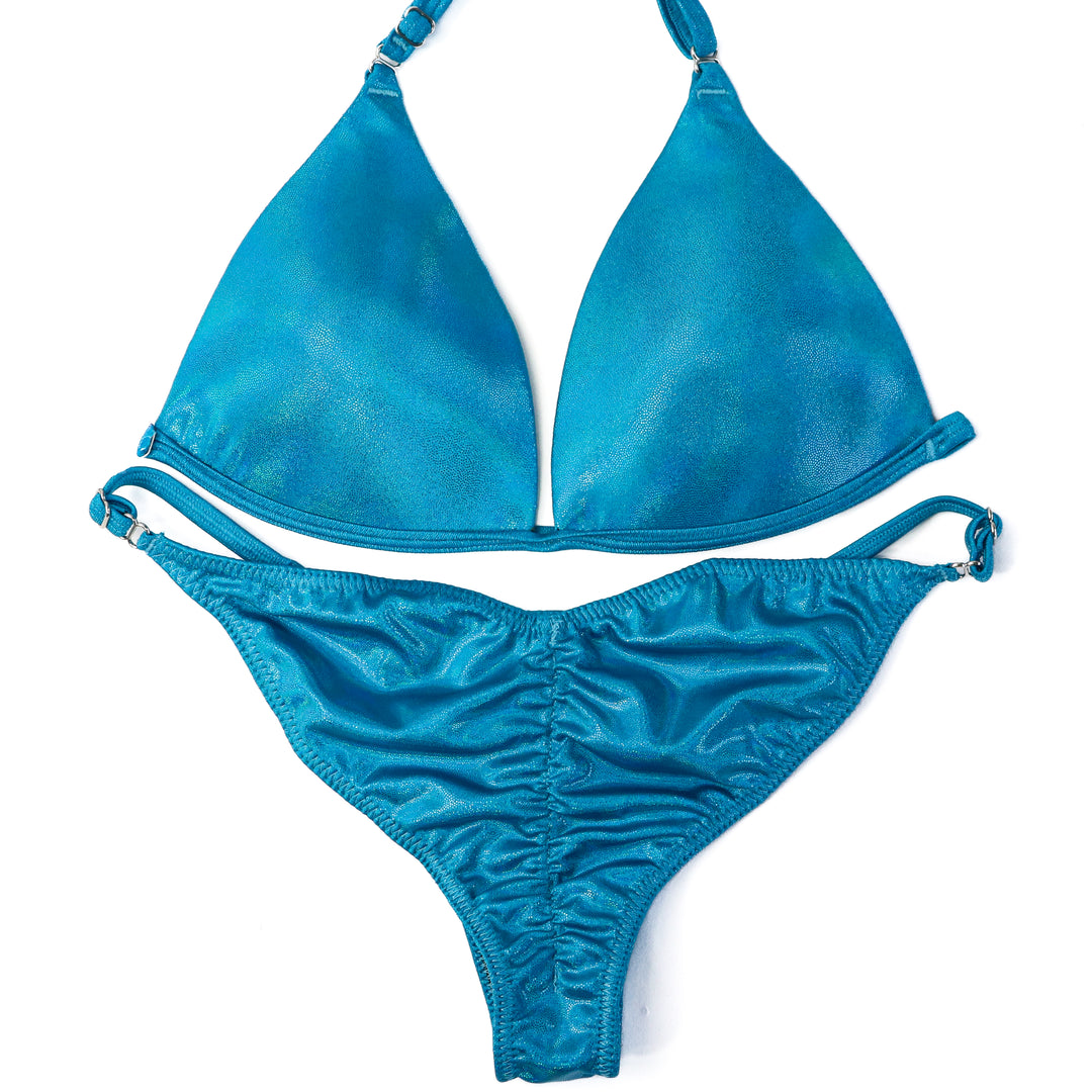 QS ST: Hologram Turquoise Fit Model Suit. Medium Molded/Fit Model 2.  Angel Competition BikinisThe best NPC Competition Suits for the Bikini Division, Fit Model Division Suits, and bodybuilding suits.