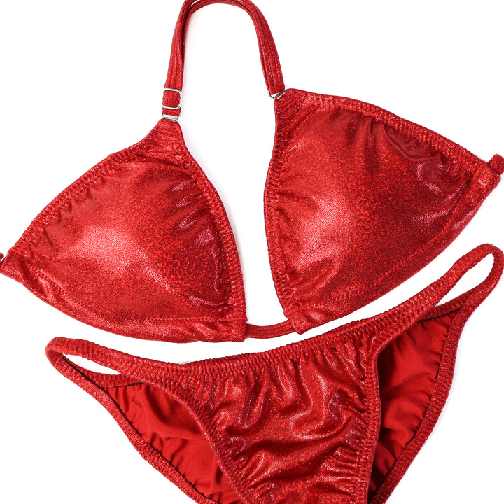 QS ST: Hologram Red Fit Model Suit. Medium/Fit Model 2.  Angel Competition BikinisThe best NPC Competition Suits for the Bikini Division, Fit Model Division Suits, and bodybuilding suits.