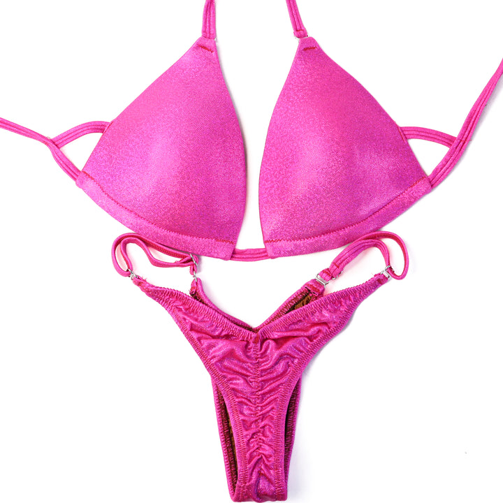 QS ST: Hologram Pink Posing Practice Suit. Medium Molded/ Wellness Pro.  Angel Competition BikinisThe best NPC Competition Suits for the Bikini Division, Fit Model Division Suits, and bodybuilding suits.