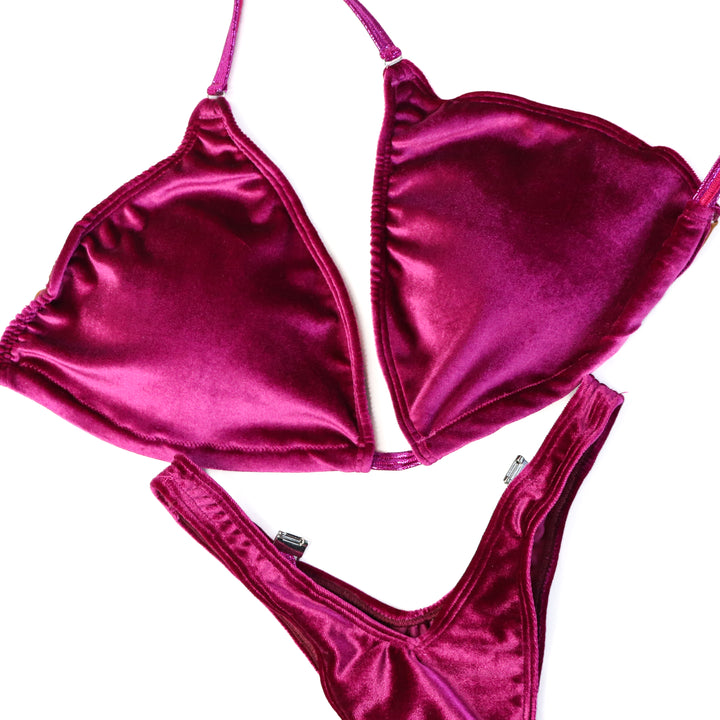 QS CL: Velvet Magenta Posing Practice Suit. Extra Large/Standard Figure.  Angel Competition BikinisThe best NPC Competition Suits for the Bikini Division, Fit Model Division Suits, and bodybuilding suits.