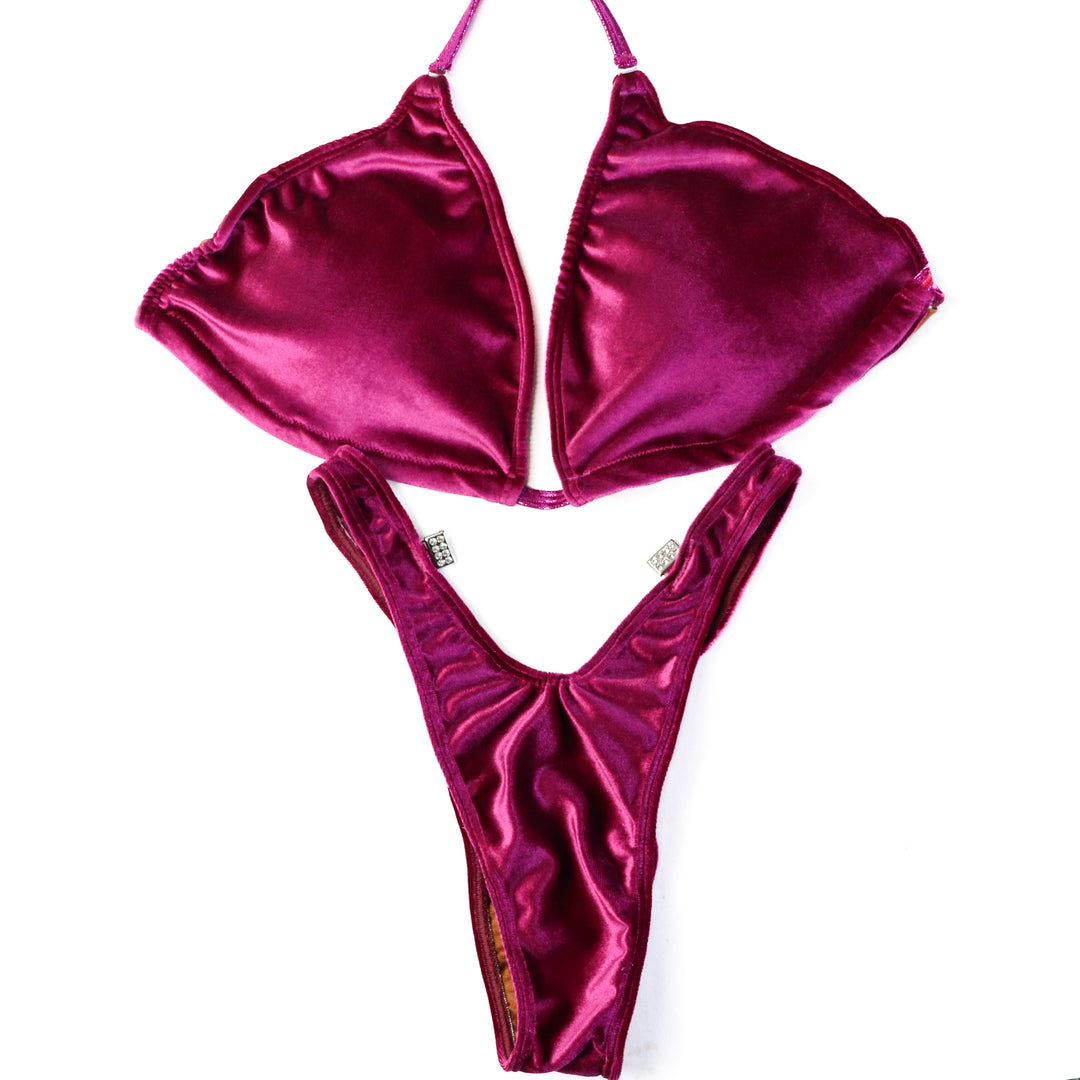QS CL: Velvet Magenta Posing Practice Suit. Extra Large/Standard Figure.  Angel Competition BikinisThe best NPC Competition Suits for the Bikini Division, Fit Model Division Suits, and bodybuilding suits.
