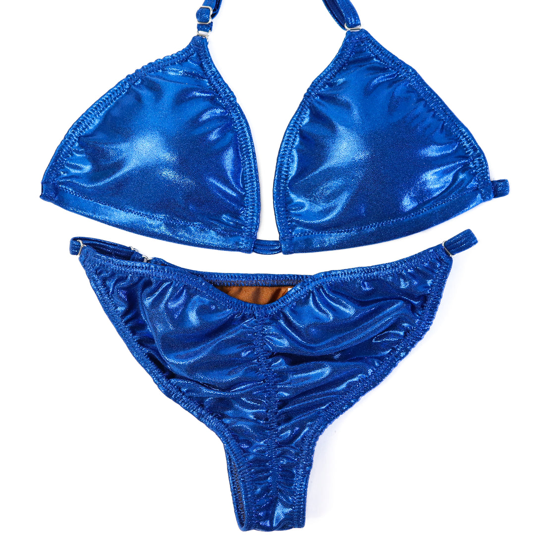 QS ST: Hologram Electric Blue Fit Model Suit. Medium/Fit Model 2.  Angel Competition BikinisThe best NPC Competition Suits for the Bikini Division, Fit Model Division Suits, and bodybuilding suits.