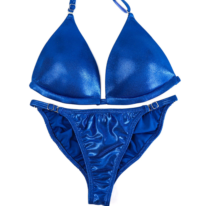 QS ST: Hologram Electric Blue Fit Model Suit. Medium Molded/Fit Model 2.  Angel Competition BikinisThe best NPC Competition Suits for the Bikini Division, Fit Model Division Suits, and bodybuilding suits.